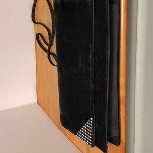 Black velvet purse with rhinestones